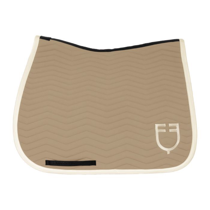 Equestro wave quilting jumping saddle pad Oxford tan