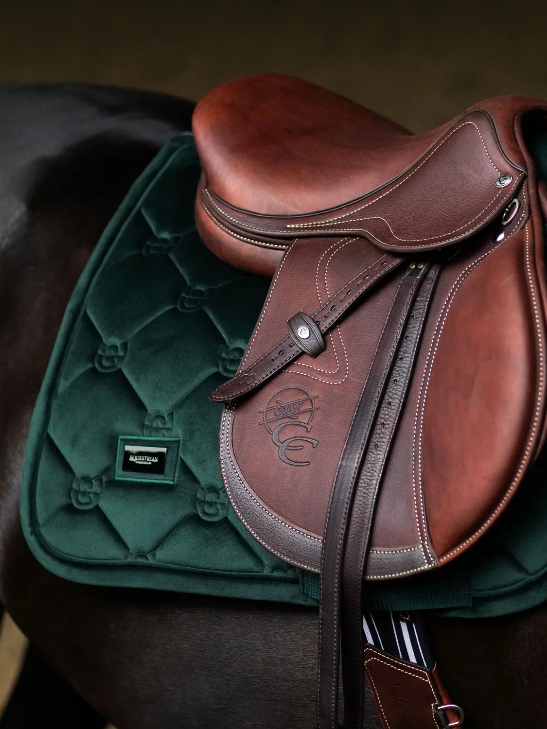 Equestrian Stockholm JUMP Saddle Pad Velvet Sycamore Green