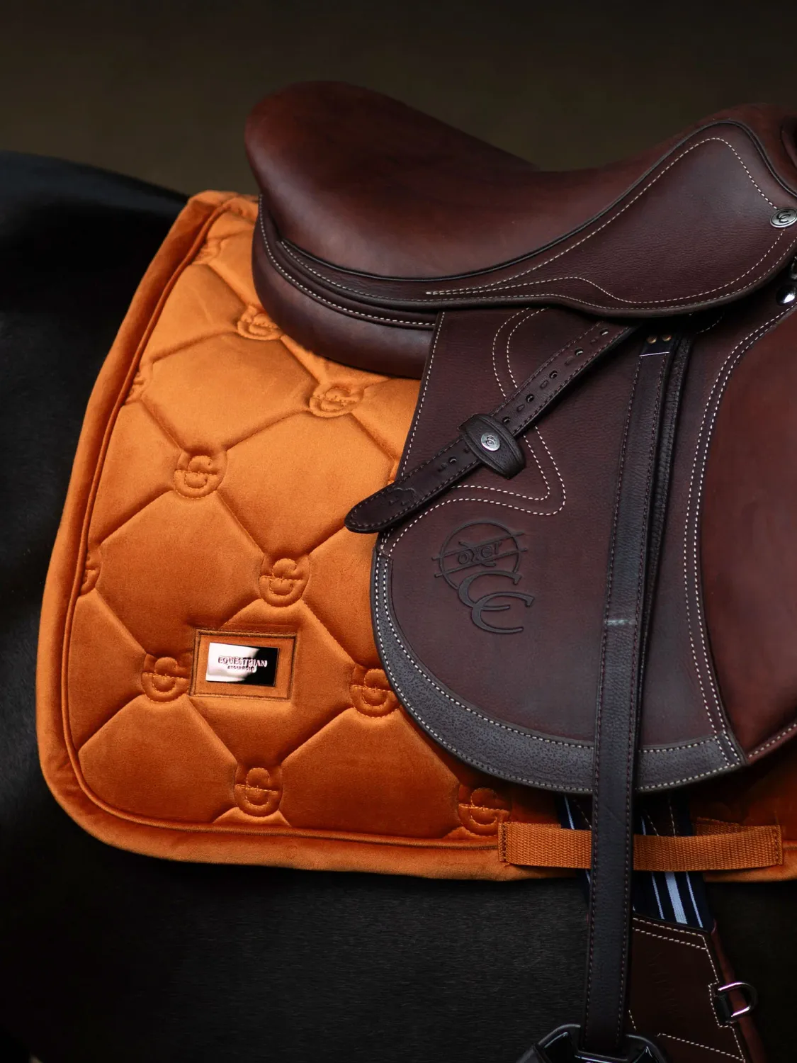 Equestrian Stockholm JUMP Saddle Pad Velvet Chestnut