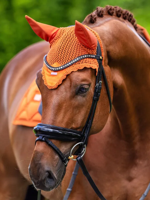 Equestrian Stockholm Ear Bonnet Velvet Chestnut