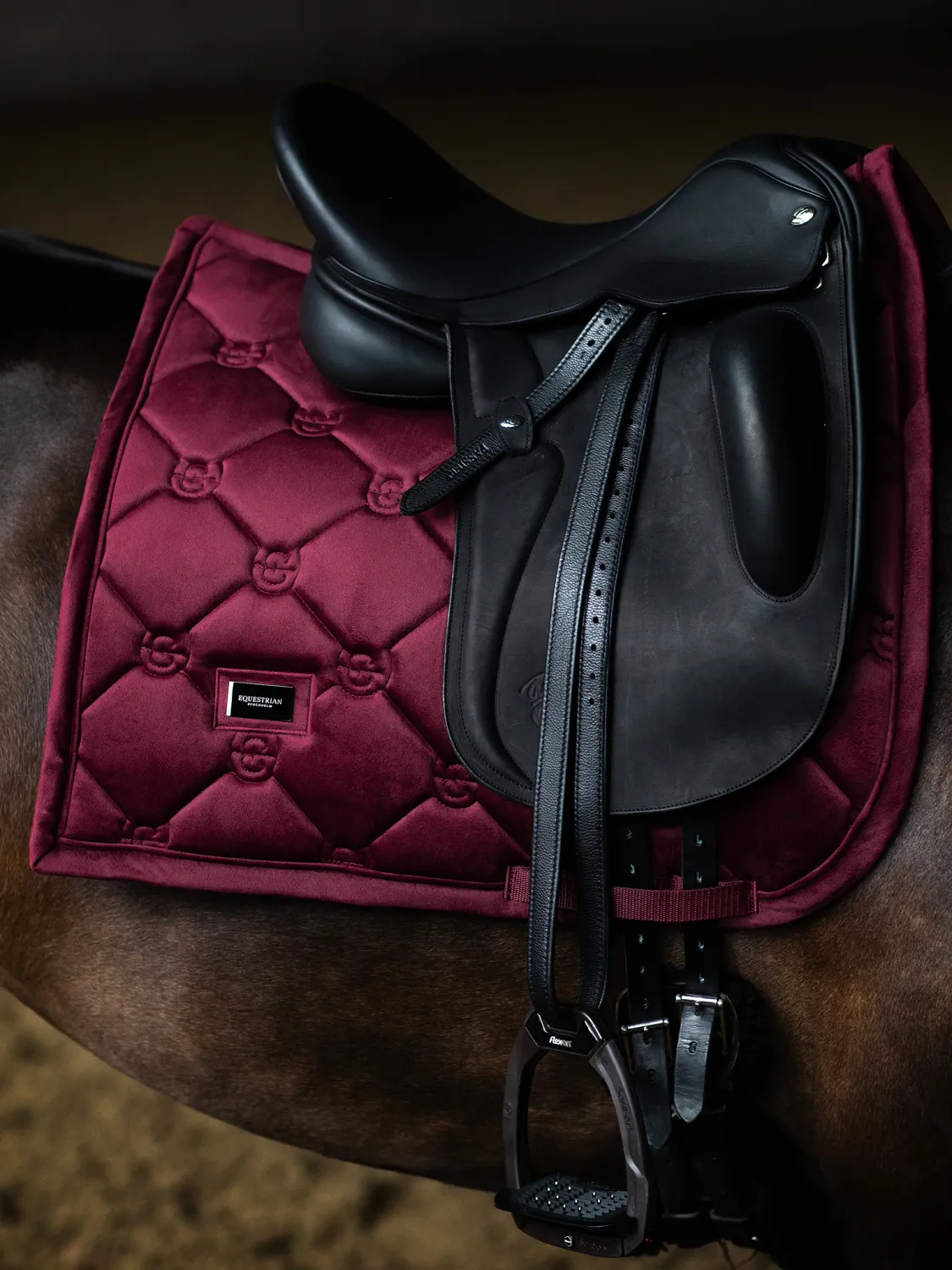 Equestrian Stockholm DRESSAGE Saddle Pad Velvet Merlot