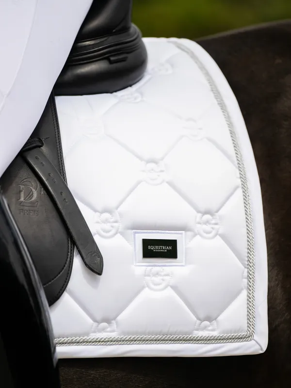 Equestrian Stockholm Dressage Saddle Pad Silver White Perfection