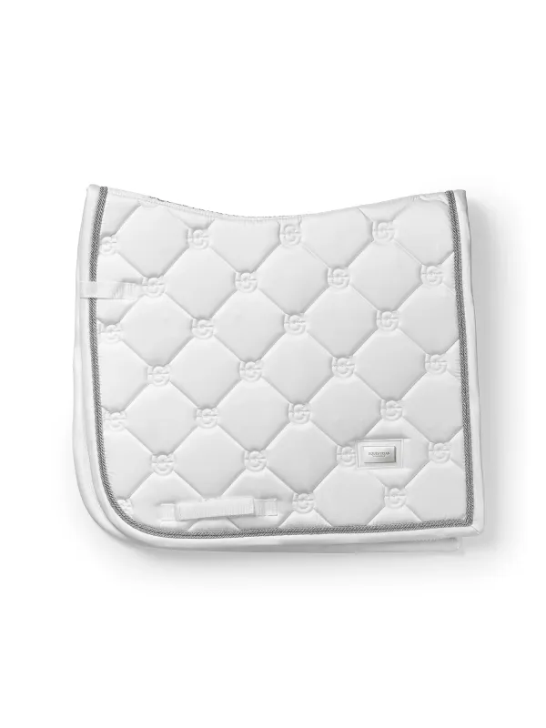 Equestrian Stockholm Dressage Saddle Pad Silver White Perfection