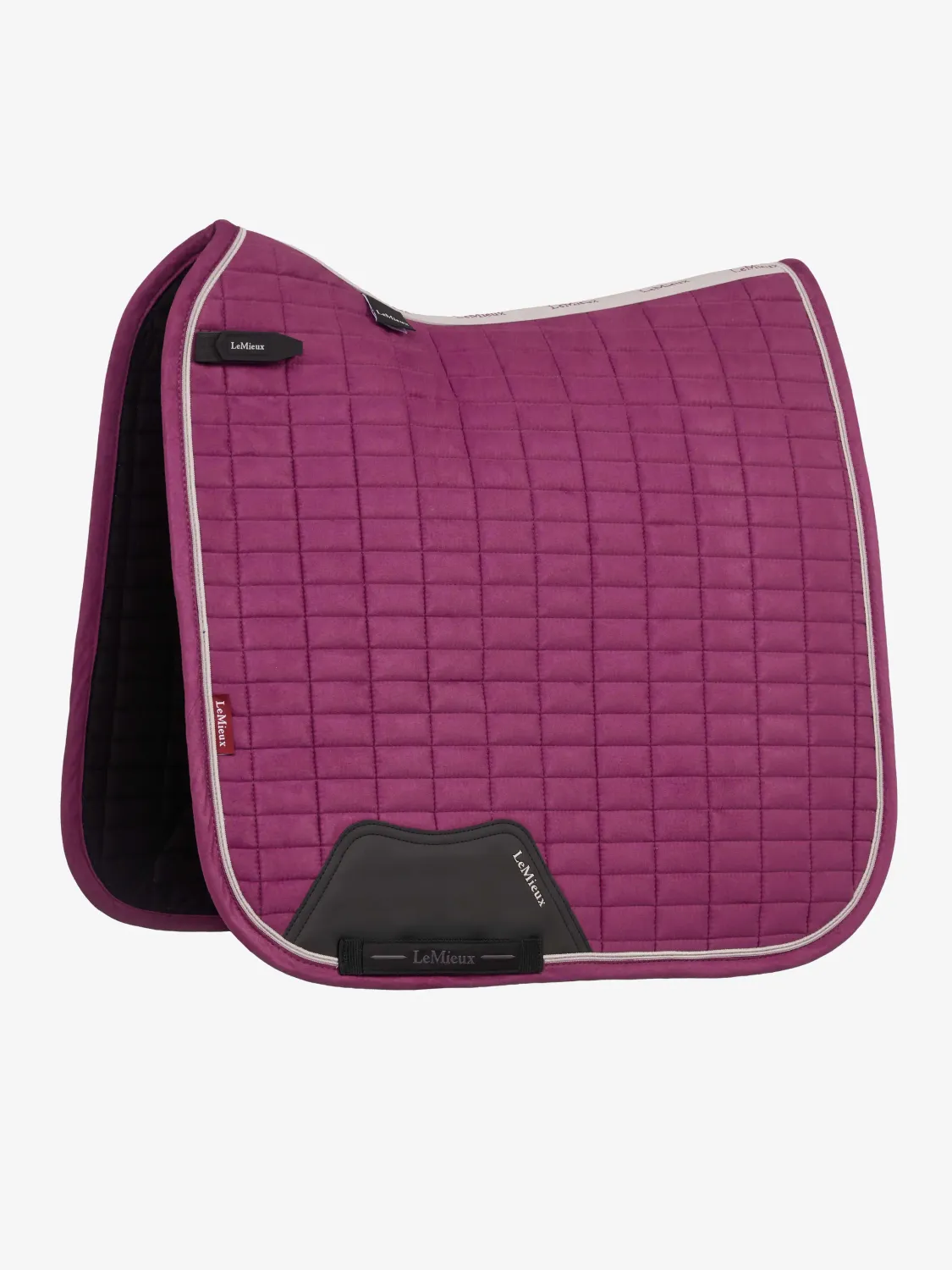 Lemieux suède dressuur zadeldoek, Kleur: BlackBerry