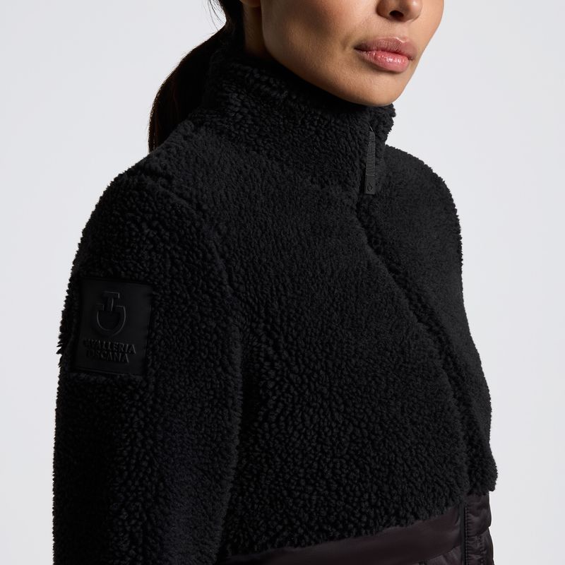 Cavalleria Toscana teddy bear fleece + nylon zip up jacket