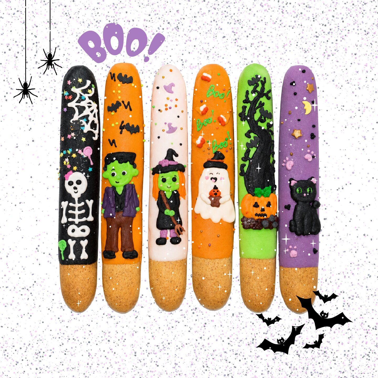 Candy horse sticks with icing Halloween
