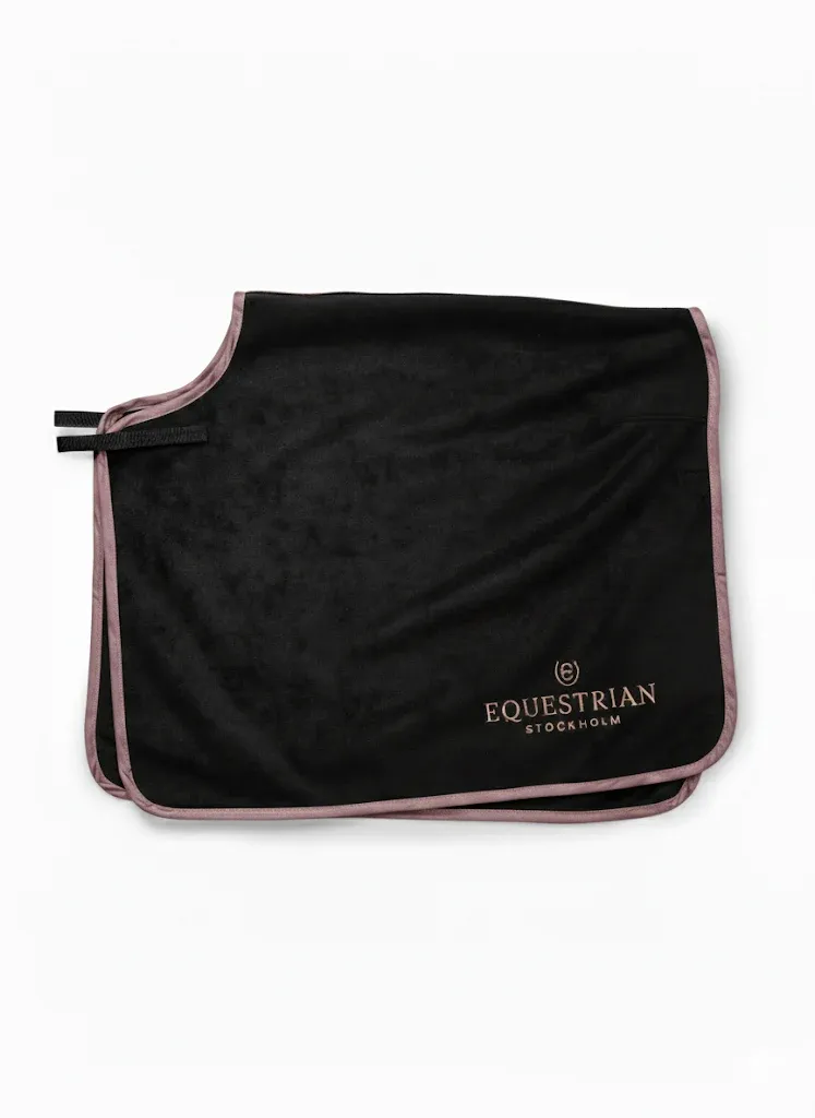 Equestrian Stockholm heavy fleece quarter blanket Black blush