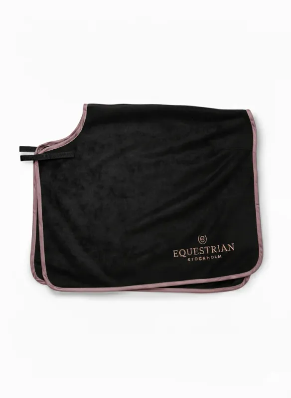 Equestrian Stockholm heavy fleece quarter blanket Black blush
