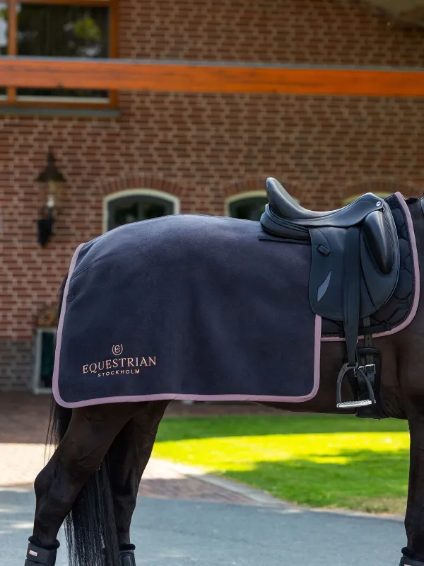 Equestrian Stockholm heavy fleece quarter blanket Black blush