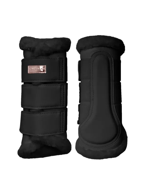 Equestrian Stockholm brushing boots Black blush