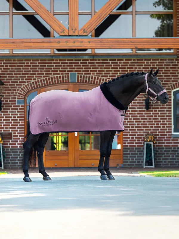 Equestrian Stockholm fleece blanket blush