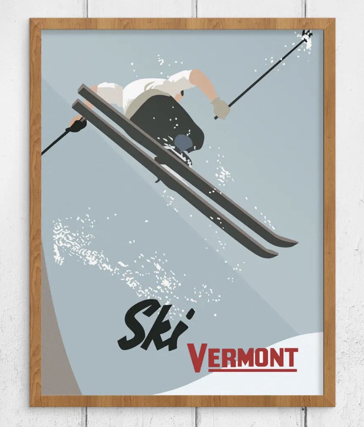 11x14 Ski Vermont Skier Print