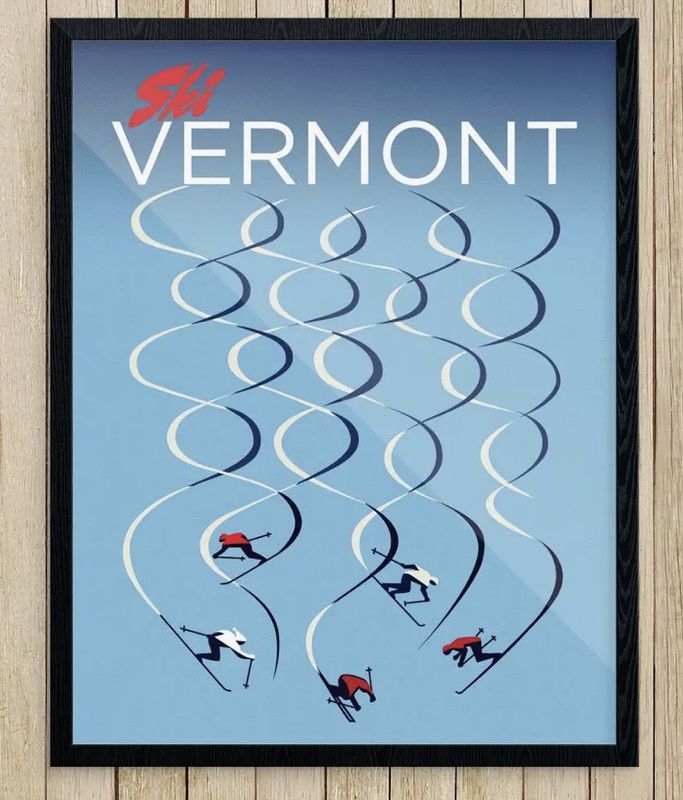 11x14 VT Ski Trails Print