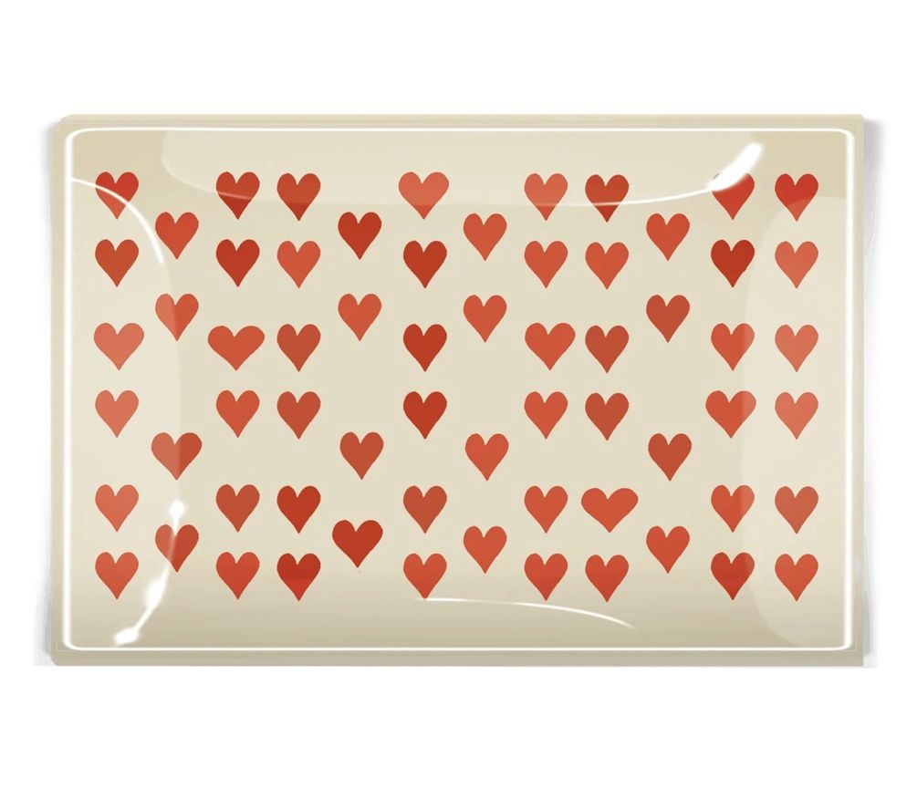 I Love You With A Thousand Hearts Decoupage Glass Tray