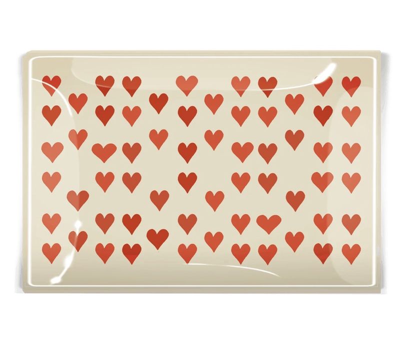 I Love You With A Thousand Hearts Decoupage Glass Tray