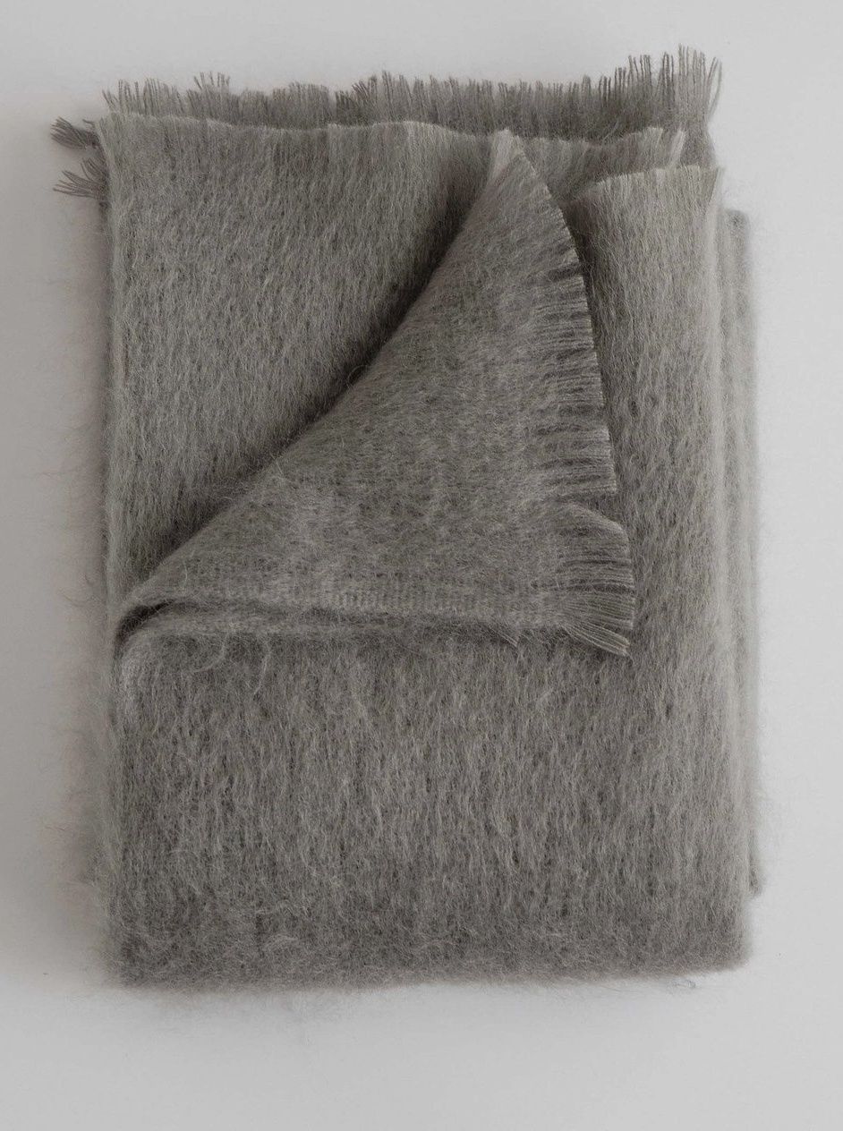 Mohair Throw - Rain Cloud