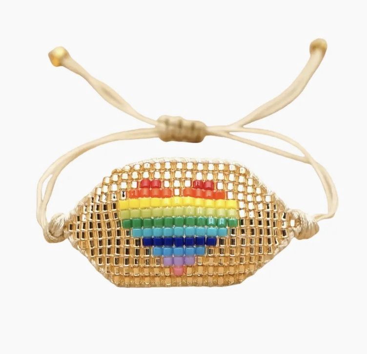Heart Seed Bead Braided Bracelet