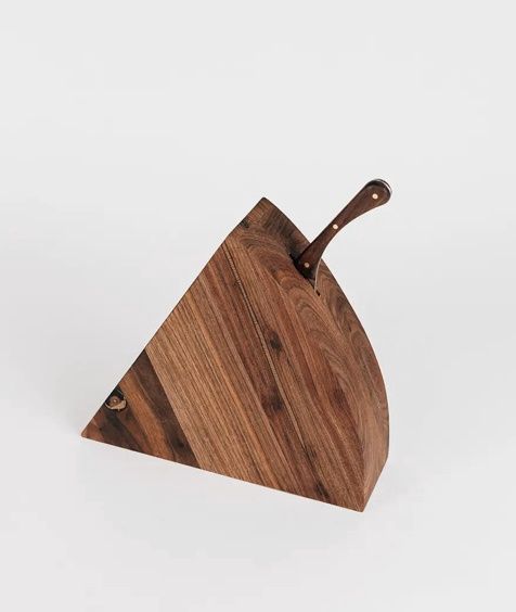 Cheese Block with Hand-Forged Knife - Walnut