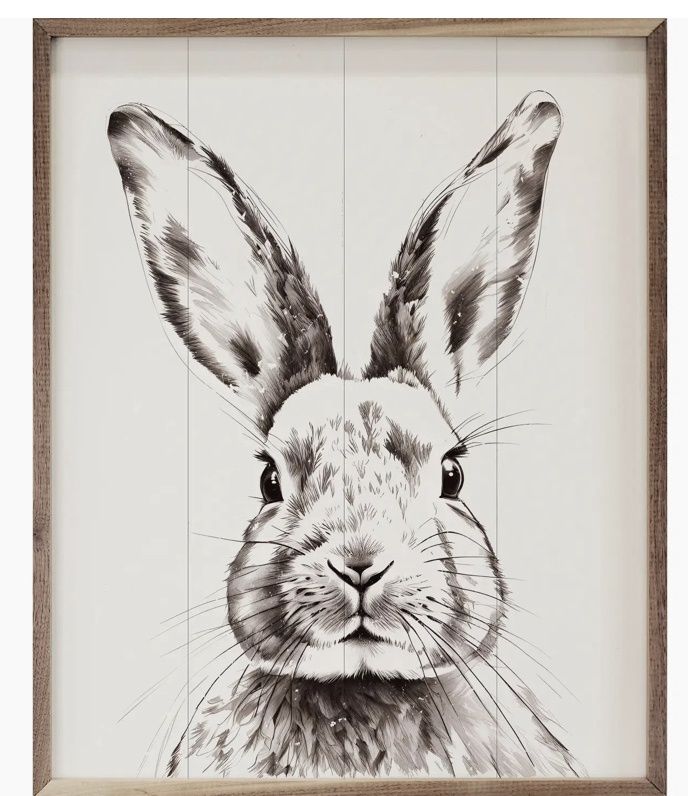 Simple White Rabbit 16X20