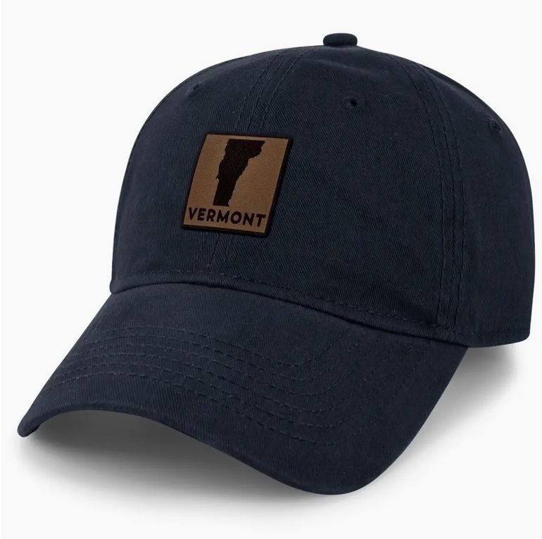 Vermont Leather Patch Dad Hat - Navy