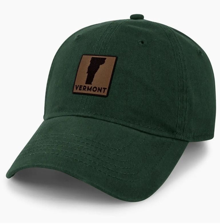 Vermont Leather Dad Hat - Green