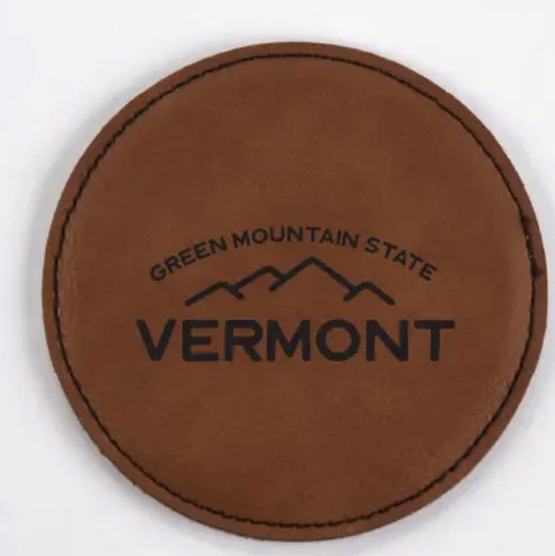 Vermont - Green Mountain  Leather Coaster