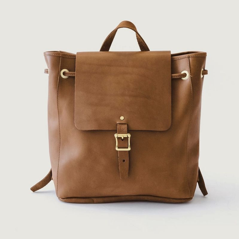 Leather Drawstring Backpack
