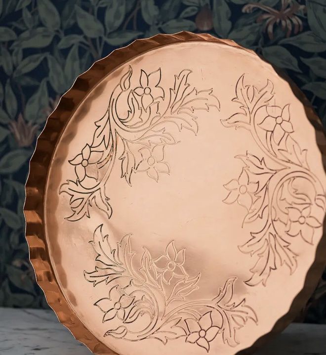 Copper Embossed Serving Tray