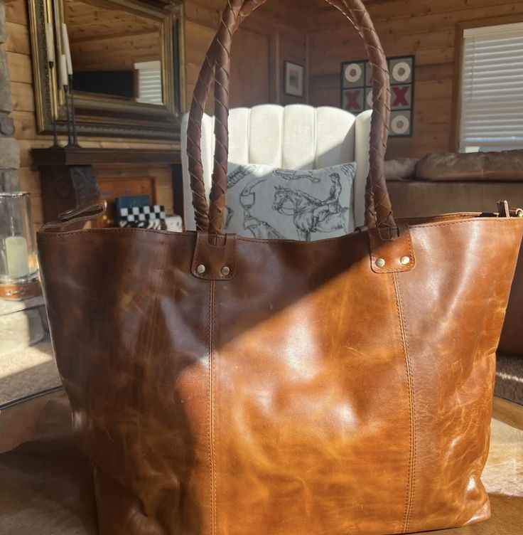 Crinkle Leather Tote