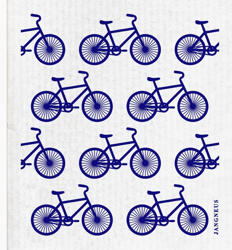 Swedish Dishcloth - Bikes Blue