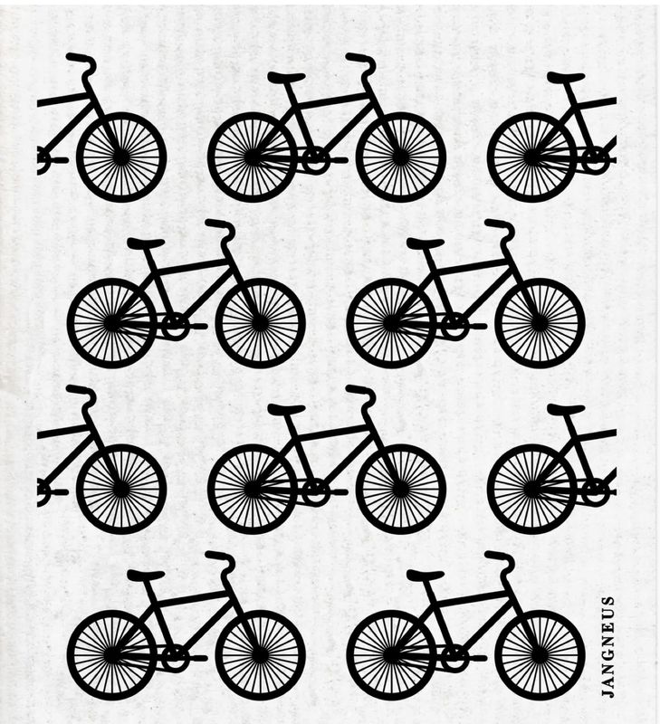 Swedish Dishcloth - Bikes Black