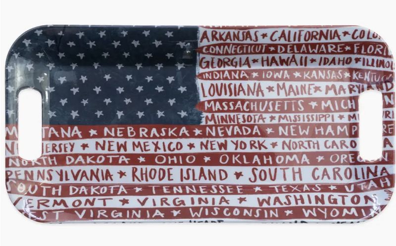 15" Long Melamine Tray One Flag