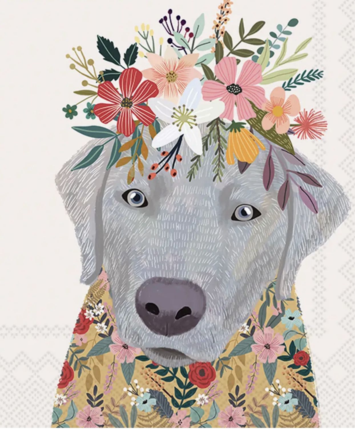 Cocktail Napkin Mia Charro Floral Dog