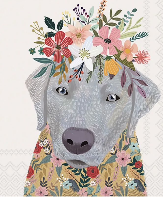 Cocktail Napkin Mia Charro Floral Dog
