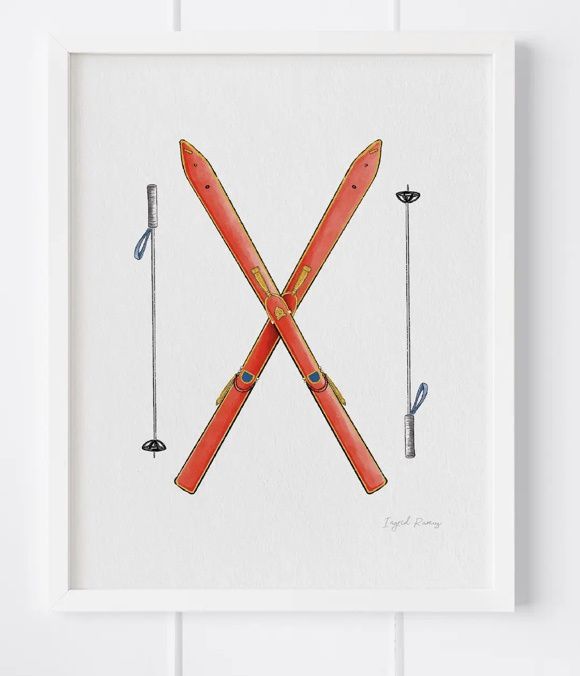 Ski Art Print 8x10