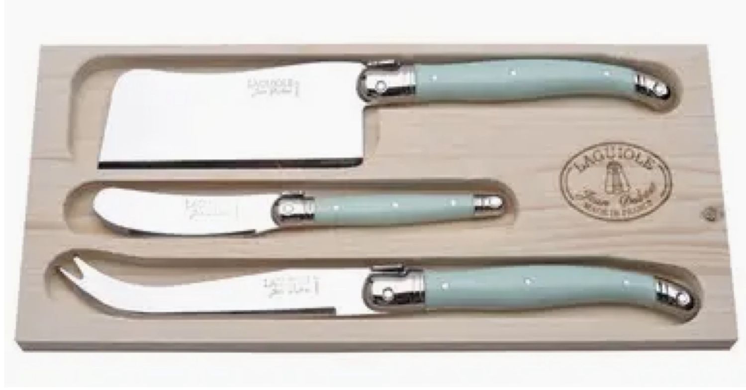 Jean Dubost 3pc Cheese Set Turquoise