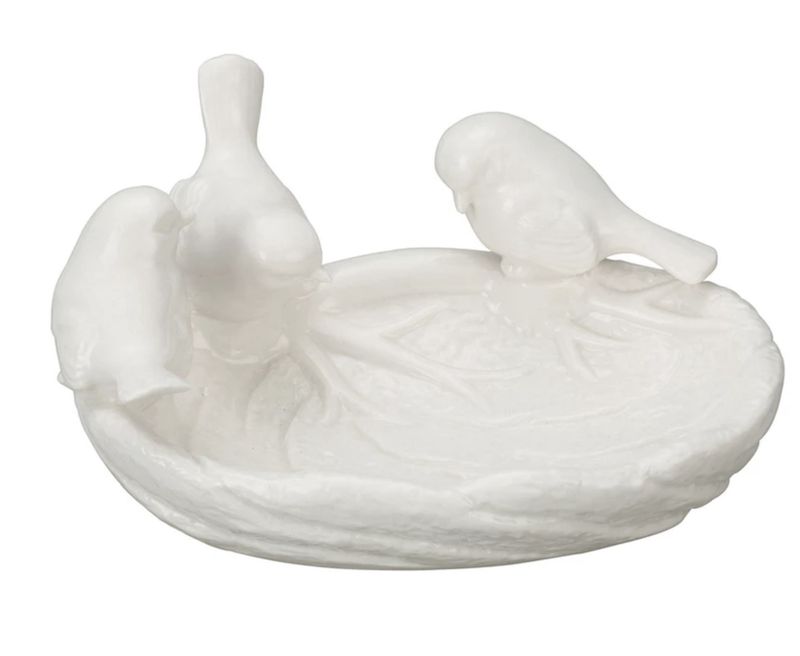 Ceramic Leaf Dish w/ Birds