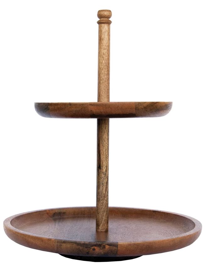 Mango Wood 2 Tier Tray Natural