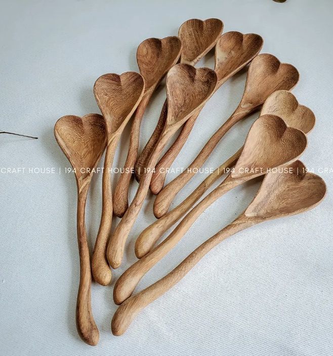 Wiggly Heart Shaped Wooden Spoon