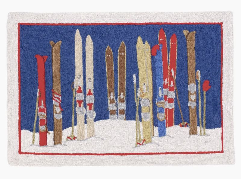 Skis and Poles Hook Rug
