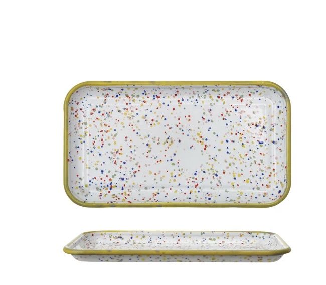 Enameled Metal Splatterware Plate