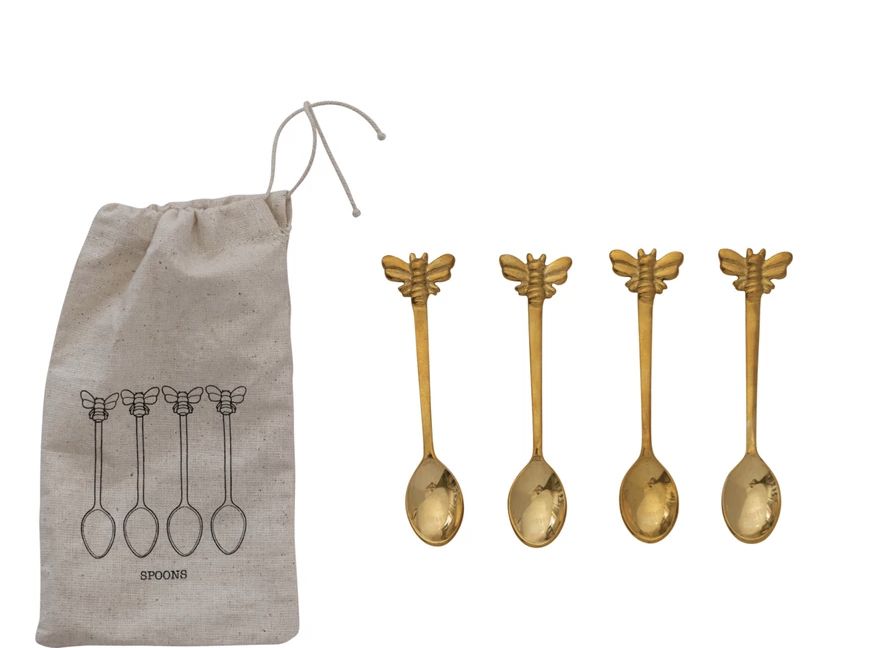 Brass Spoons w Bee S/4