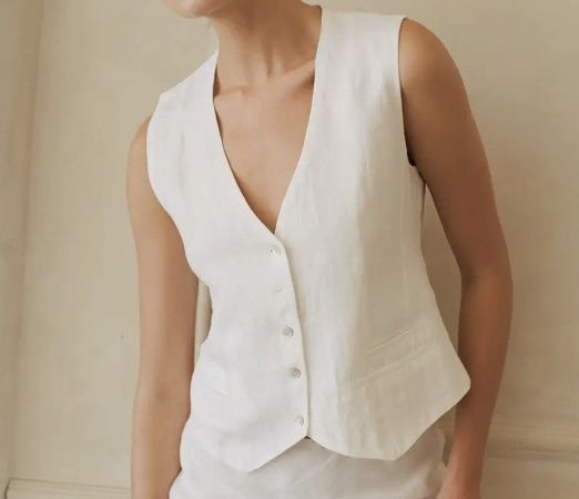 Woven 100% Linen Vest