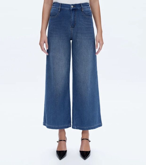High Rise Wide Leg Flare Bluebell