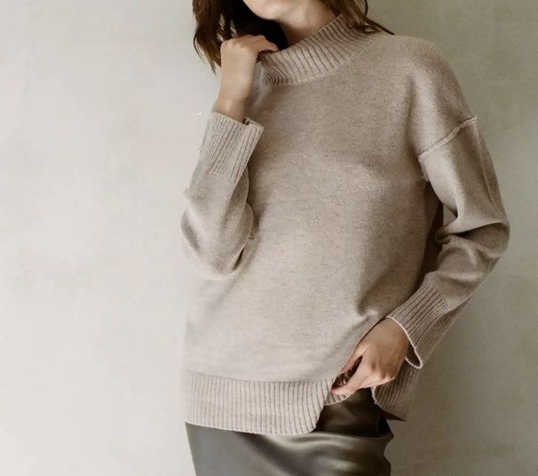 Wool Cashmere Turtle Neck Pullover