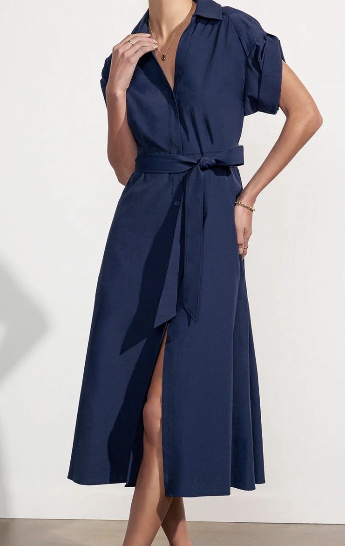 FIA Belted Dress Navy