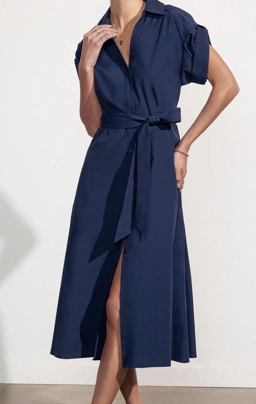 FIA Belted Dress Navy