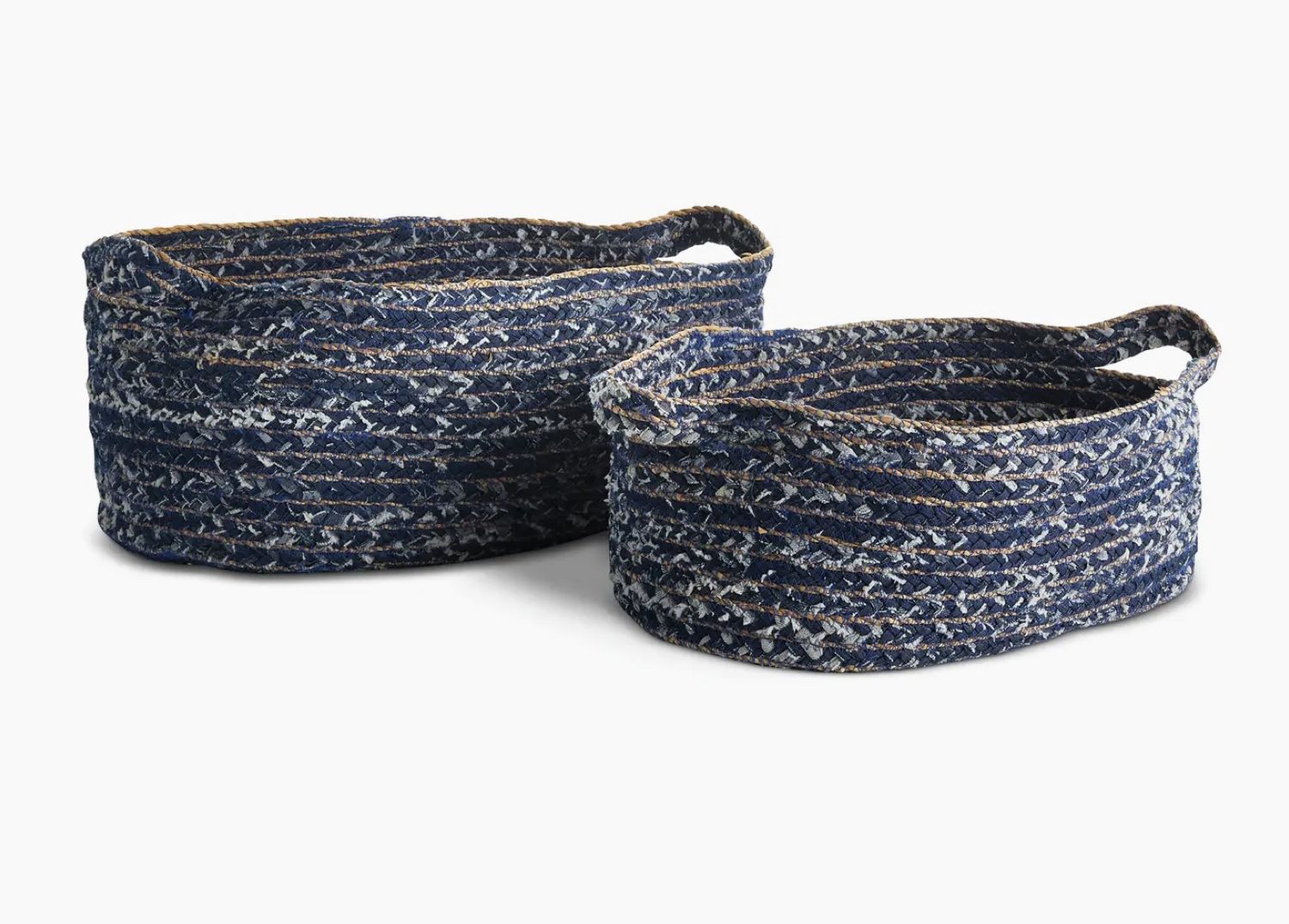 Denim Oval Baskets S/2