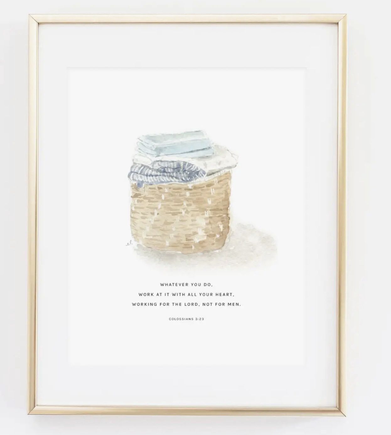 Colossians 3:23 laundry scripture print 11X14