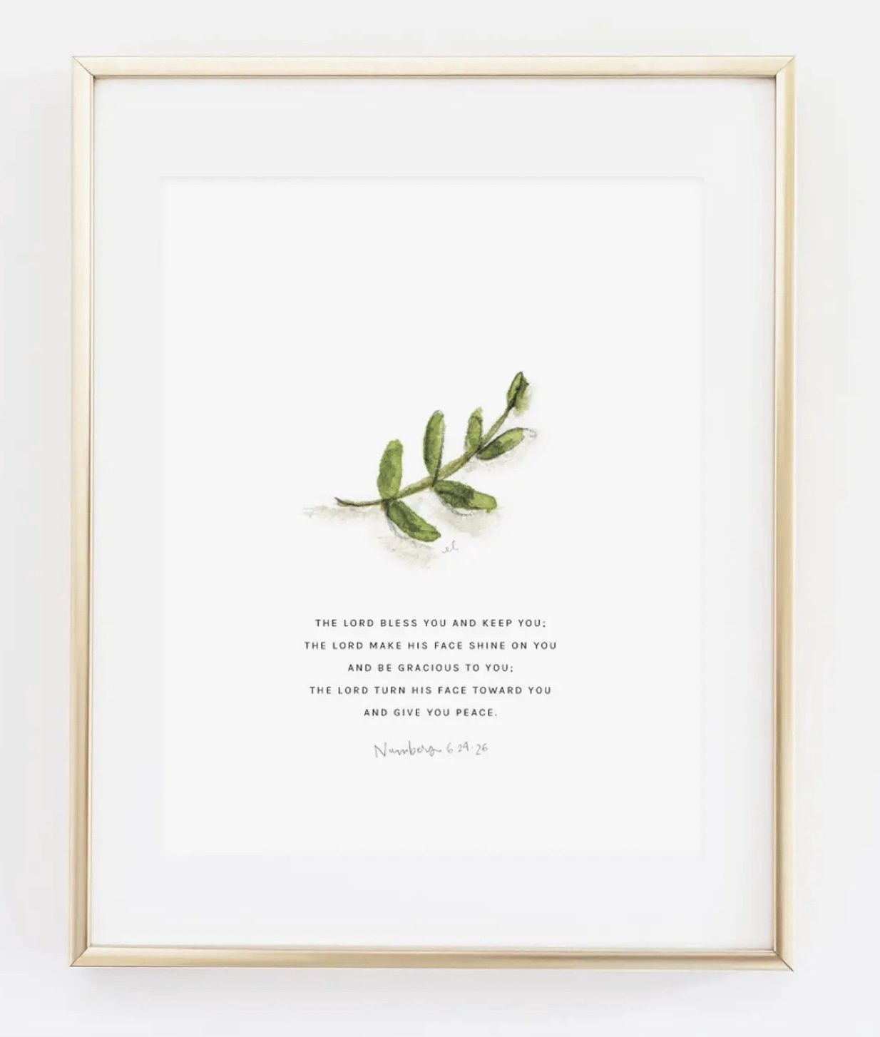 numbers 6:24-26 branch scripture print 11X14